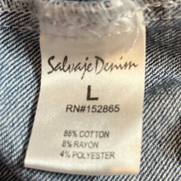 Salvaje Denim Classic Denim Jacket with Copper Colored Buttons Size Large - Picture 3 of 8